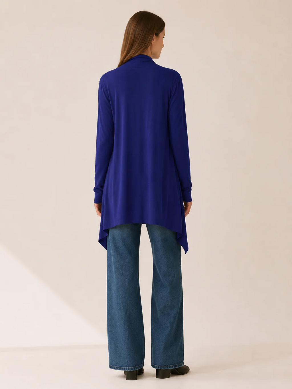 Amelia | Longline Asymmetrical Open-Front Cardigan
