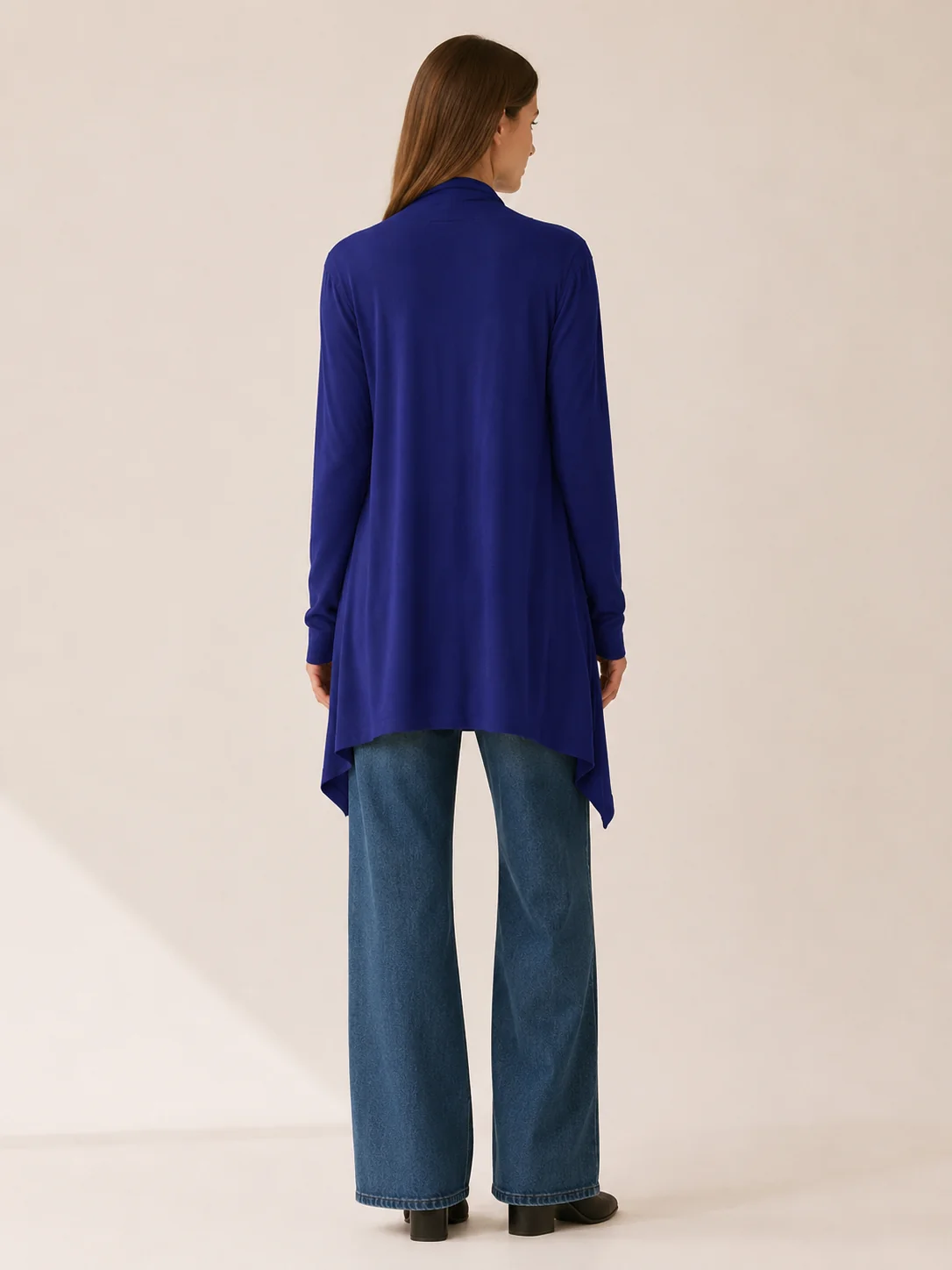 Amelia | Longline Asymmetrical Open-Front Cardigan