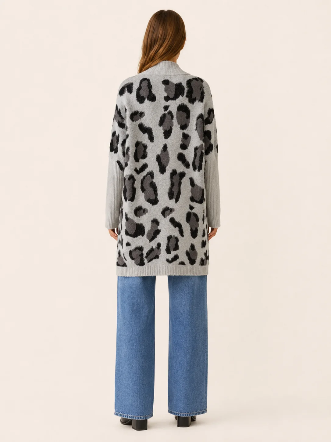 Emma | Longline Leopard Print Cardigan