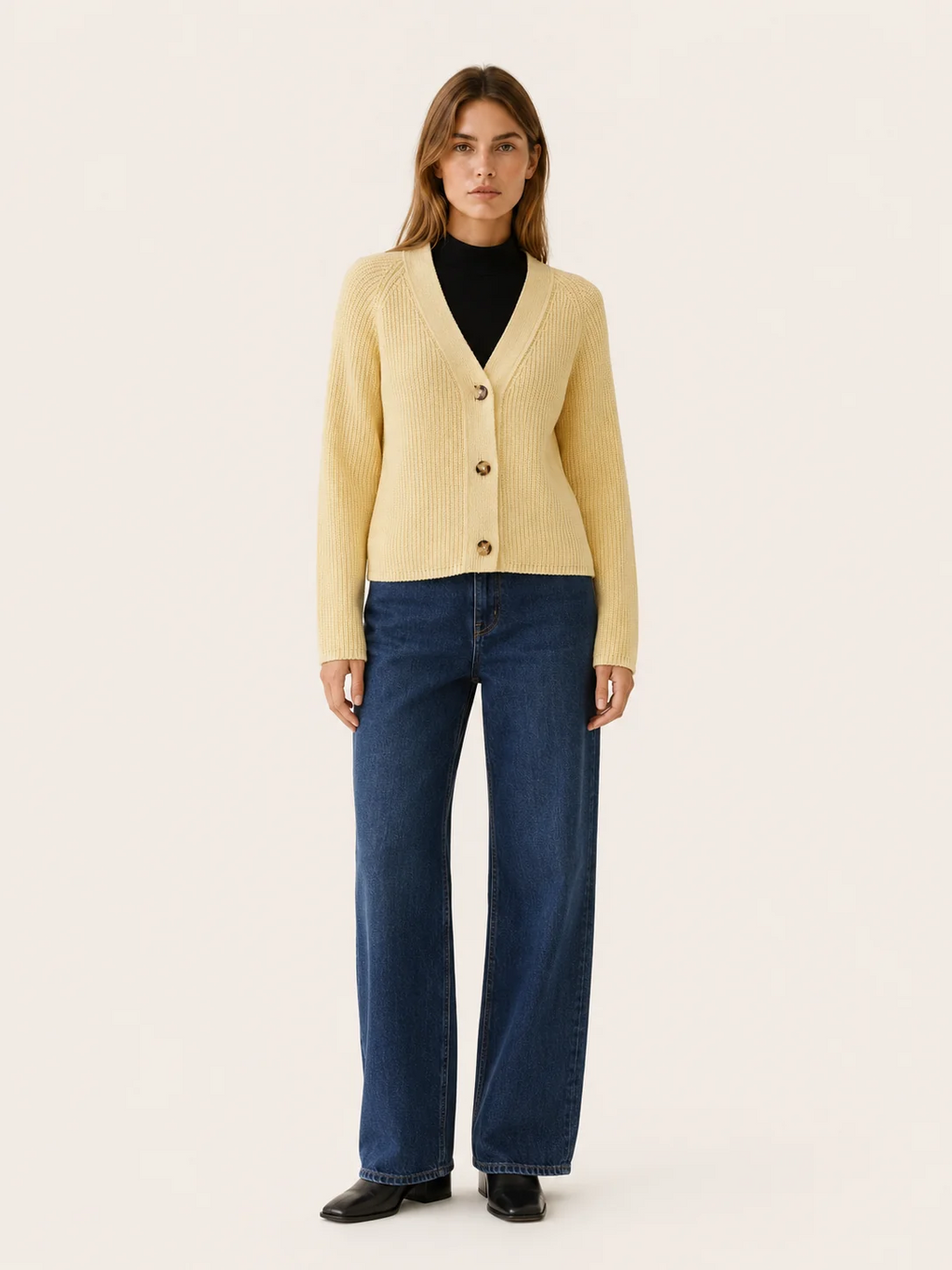 Sophie | Ribbed V-Neck Button Cardigan