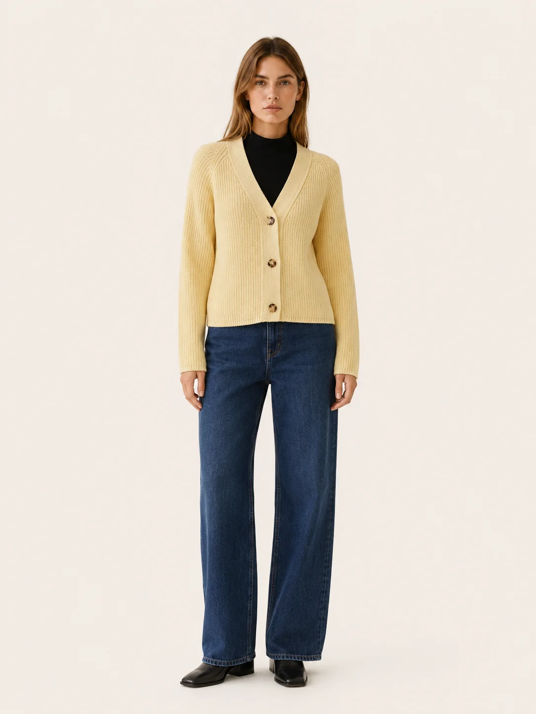 Sophie | Ribbed V-Neck Button Cardigan