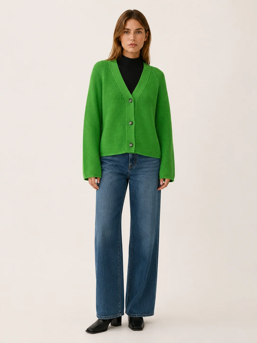 Sophie | Ribbed V-Neck Button Cardigan