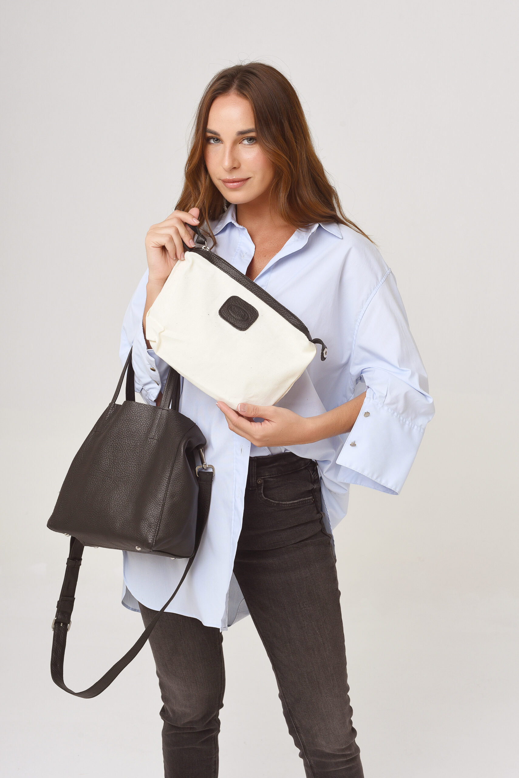 Bolso Tote mini de cuero vacuno graneado