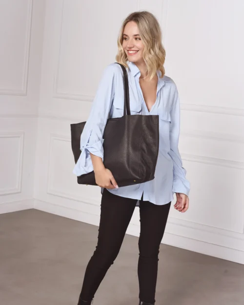 Bolsos de cuero vacuno atemporales color negro